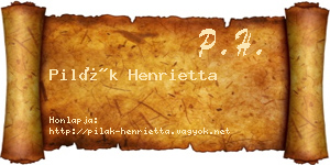 Pilák Henrietta névjegykártya